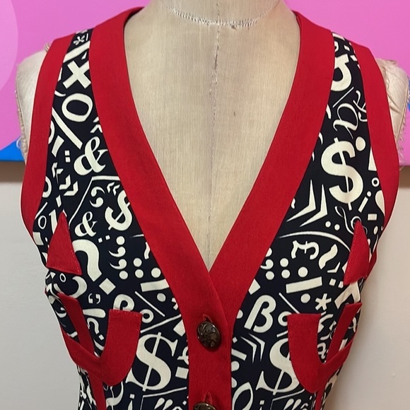 Moschino Cheap & Chic Red black Dollar Sign Vest - Picture 3 of 15